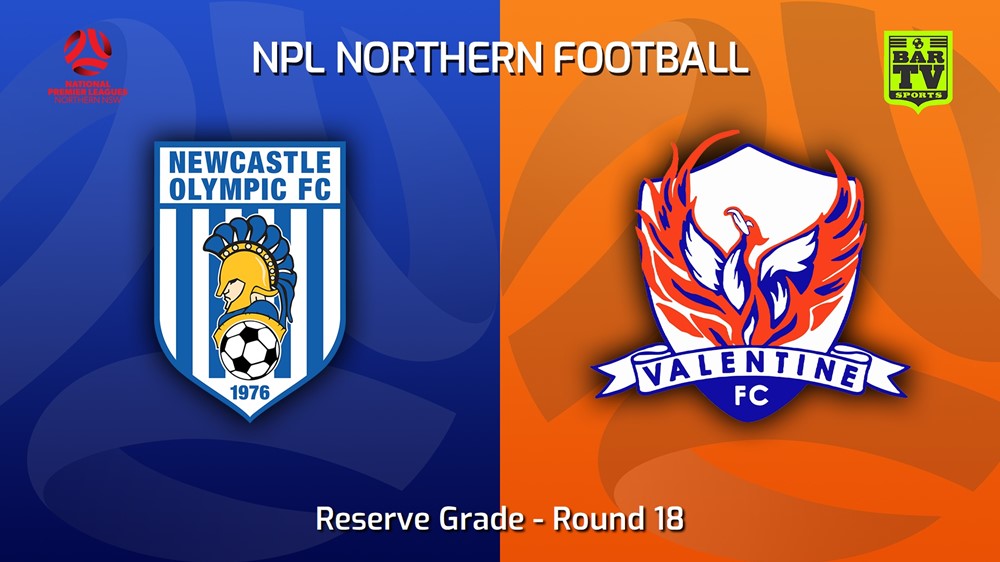 230708-NNSW NPLM Res Round 18 - Newcastle Olympic Res v Valentine Phoenix FC Res Slate Image