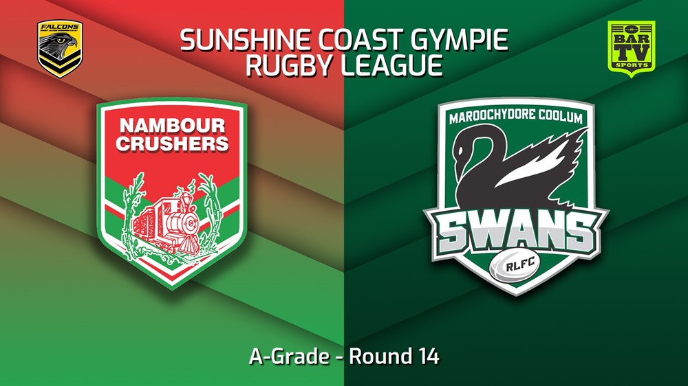 230722-Sunshine Coast RL Round 14 - A-Grade - Nambour Crushers v Maroochydore Swans Minigame Slate Image