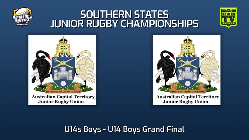 230712-Southern States Junior Rugby Championships U14 Boys Grand Final - U14s Boys - ACTJRU v ACTJRU Minigame Slate Image