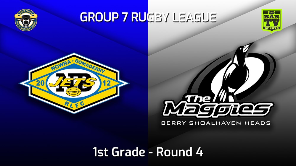 220508-South Coast Round 4 - 1st Grade - Nowra-Bomaderry Jets v Berry-Shoalhaven Heads Magpies Slate Image