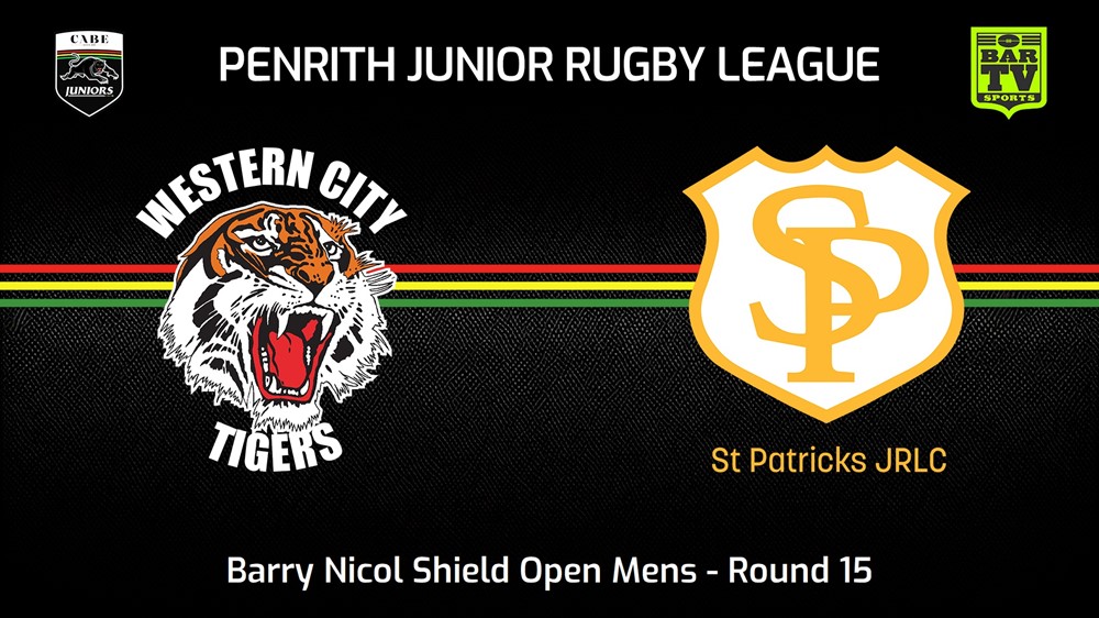 240803-video-Penrith & District Junior Rugby League Round 15 - Barry Nicol Shield Open Mens - Western City Tigers v St Patricks Slate Image