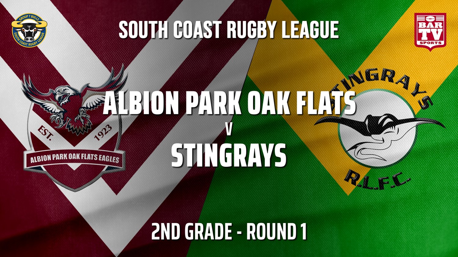 Group 7 RL Round 1 - 2nd Grade - Albion Park Oak Flats v Stingrays of Shellharbour Slate Image