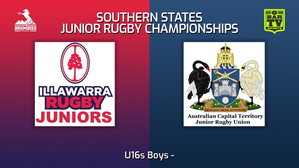 230713-Southern States Junior Rugby Championships U16s Boys - Illawarra Rugby v ACTJRU Slate Image