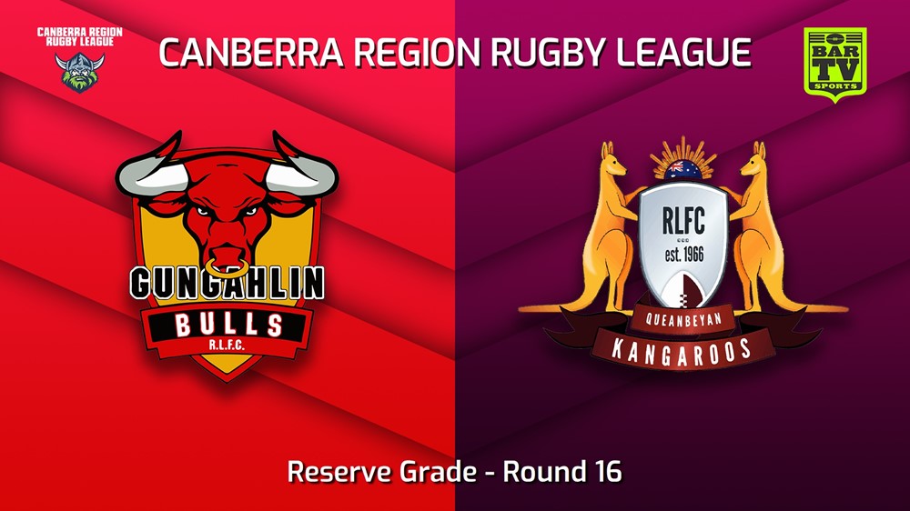 230812-Canberra Round 16 - Reserve Grade - Gungahlin Bulls v Queanbeyan Kangaroos Minigame Slate Image