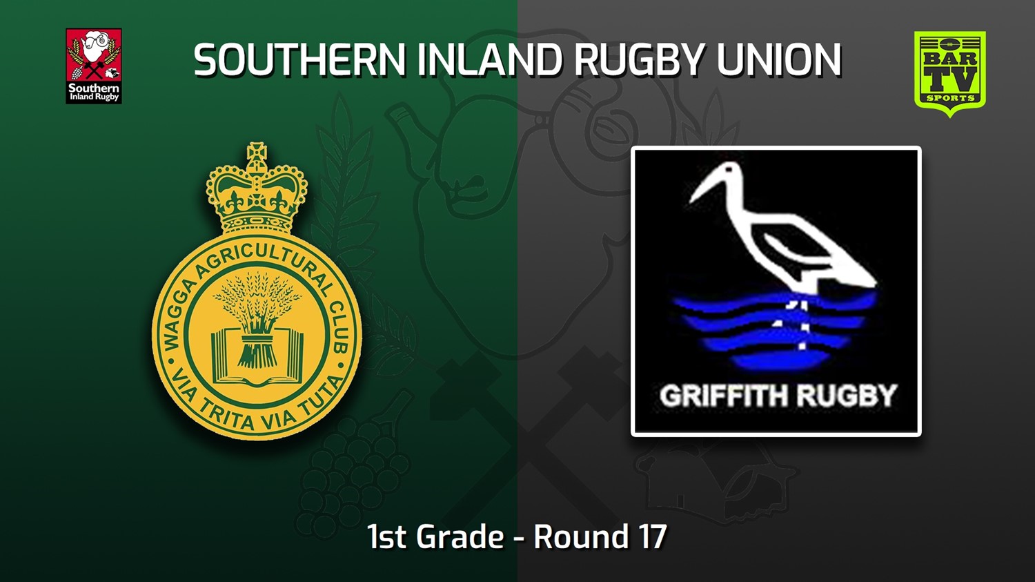 MINI GAME: Southern Inland Rugby Union Round 17 - 1st Grade - Wagga Agricultural College v Griffith Slate Image