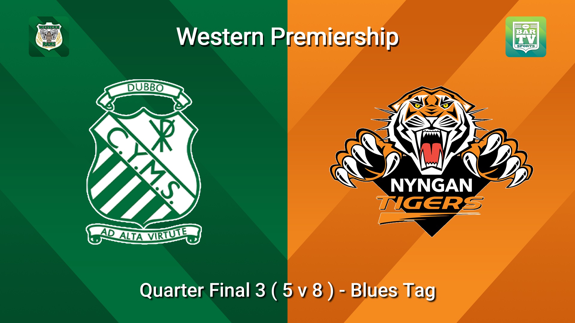 260815-video-Western Premiership Quarter Final 3 ( 5 v 8 ) - Blues Tag - Dubbo CYMS v Nyngan Tigers Slate Image