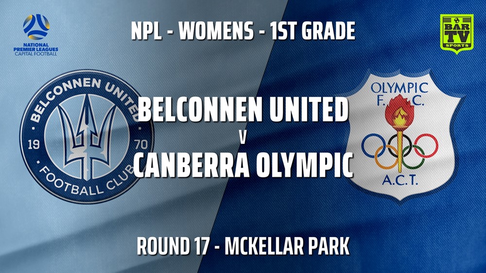 MINI GAME: Capital Womens Round 17 - Belconnen United (women) v Canberra Olympic FC (women) Slate Image