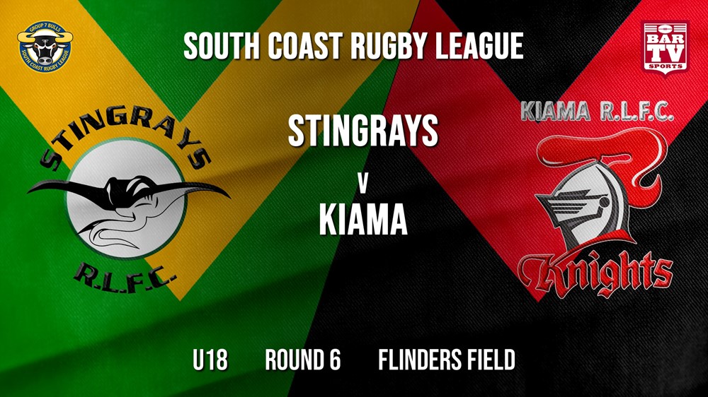 Group 7 RL Round 6 - U18 - Stingrays of Shellharbour v Kiama Knights Slate Image