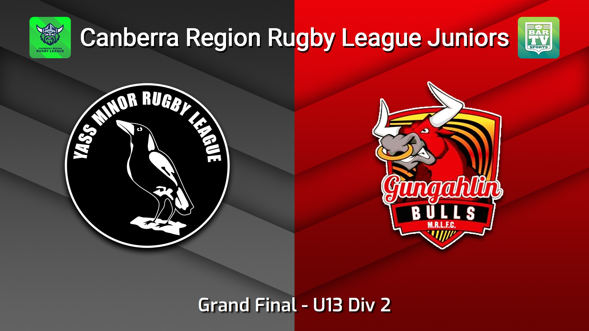 260913-video-Canberra Region Rugby League Juniors Grand Final - U13 Div 2 - Yass Magpies Juniors v Gungahlin Bulls Juniors Slate Image
