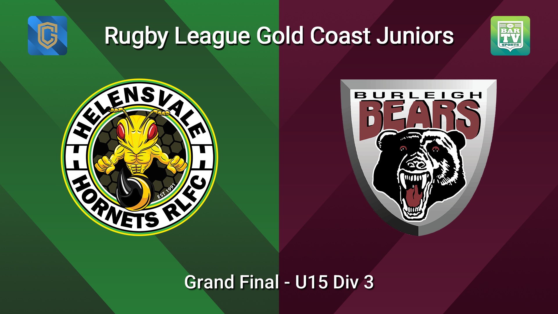260912-video-Rugby League Gold Coast Juniors Grand Final - U15 Div 3 - Helensvale Hornets v Burleigh Bears Juniors Slate Image