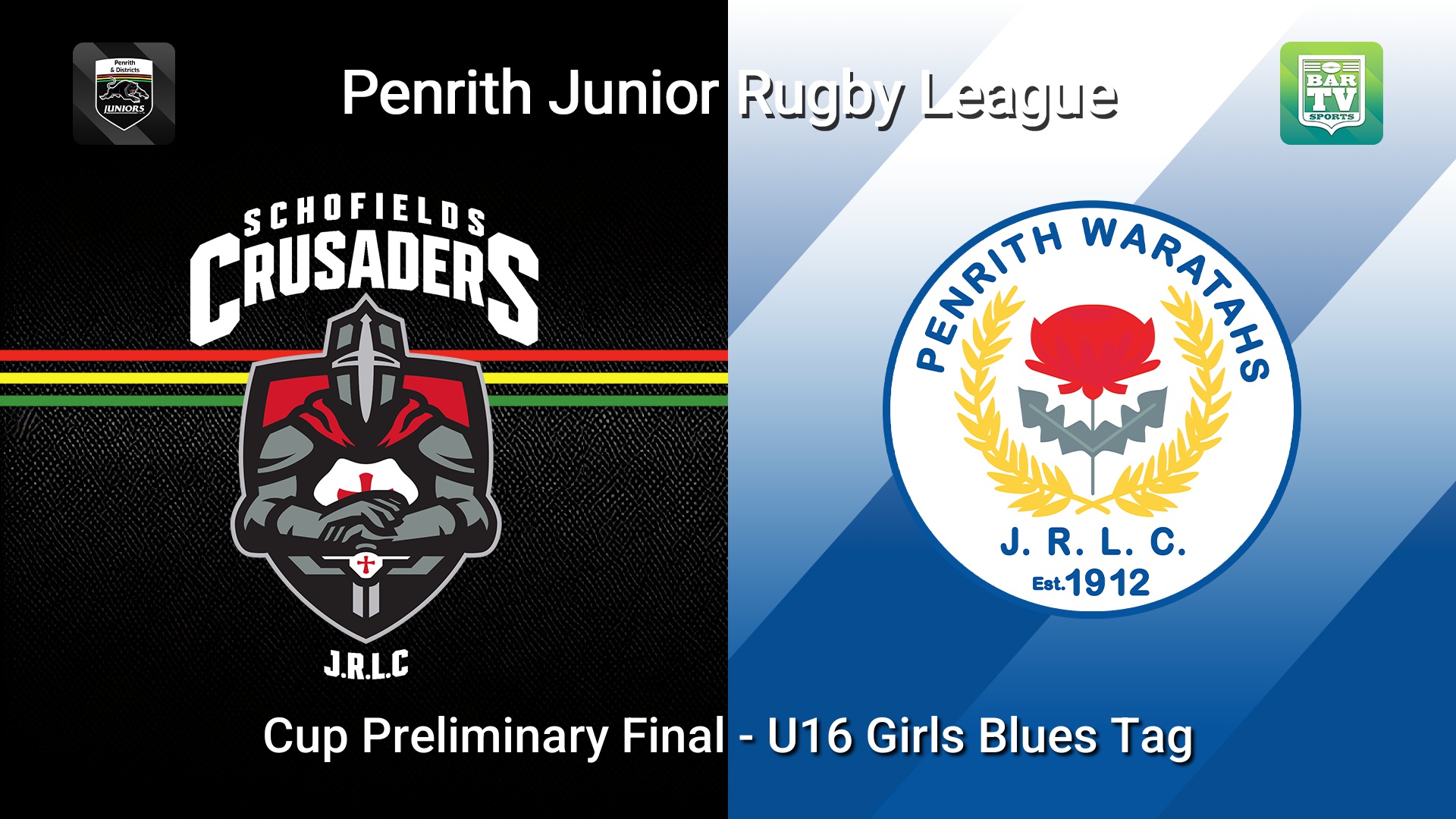 260823-video-Penrith & District Junior Rugby League Cup Preliminary Final - U16 Girls Blues Tag - Schofields Crusaders v Penrith Waratahs Slate Image