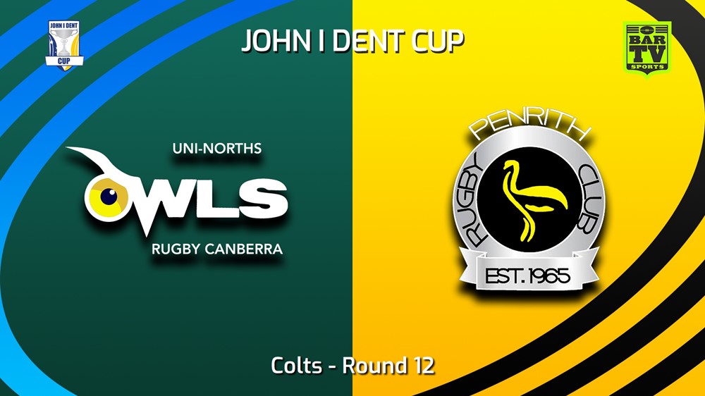 230701-John I Dent (ACT) Round 12 - Colts - UNI-North Owls v Penrith Emus Minigame Slate Image