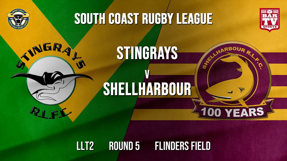 Group 7 RL Round 5 - LLT2 - Stingrays of Shellharbour v Shellharbour Sharks Slate Image