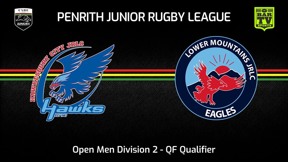 230813-Penrith & District Junior Rugby League QF Qualifier - Open Men Division 2 - Hawkesbury City v Lower Mountains Slate Image