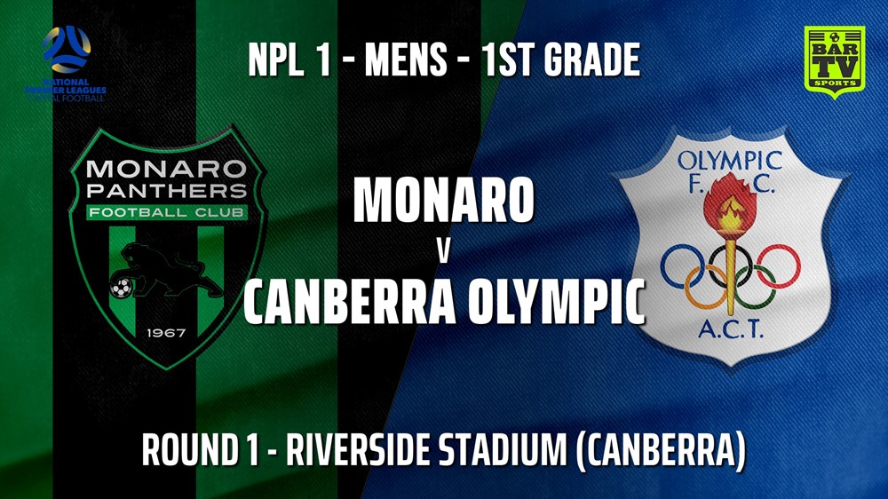 NPL - CAPITAL Round 1 - Monaro Panthers FC v Canberra Olympic FC Slate Image