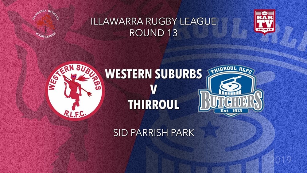 Illawarra Rugby League  Round 13 - 1st Grade - Western Suburbs RLFC v Thirroul Butchers Slate Image