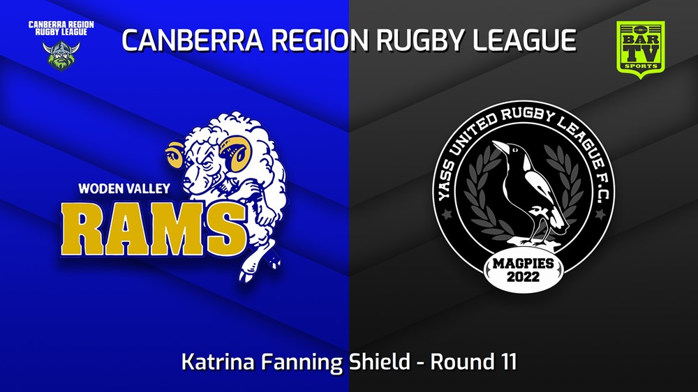 220702-Canberra Round 9 - Katrina Fanning Shield - Woden Valley Rams v Yass Magpies Slate Image