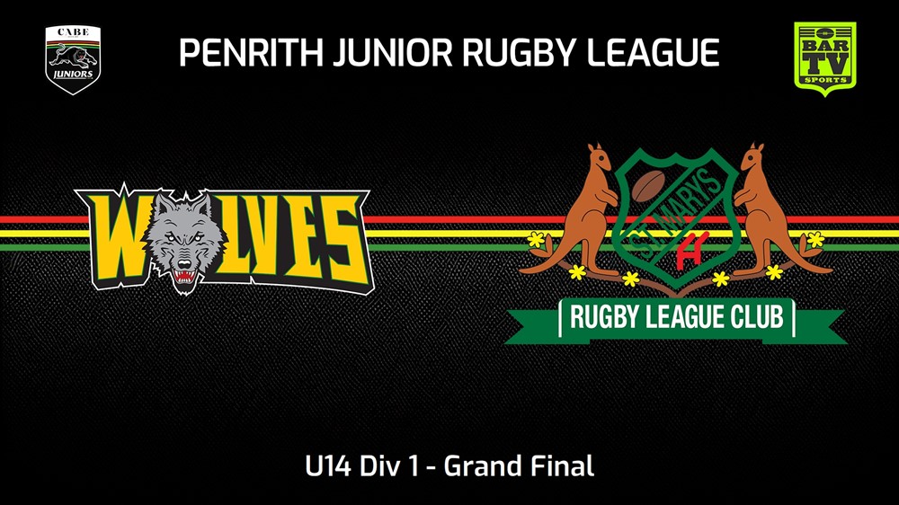 230826-Penrith & District Junior Rugby League Grand Final - U14 Div 1 - Windsor Wolves v St Marys Slate Image