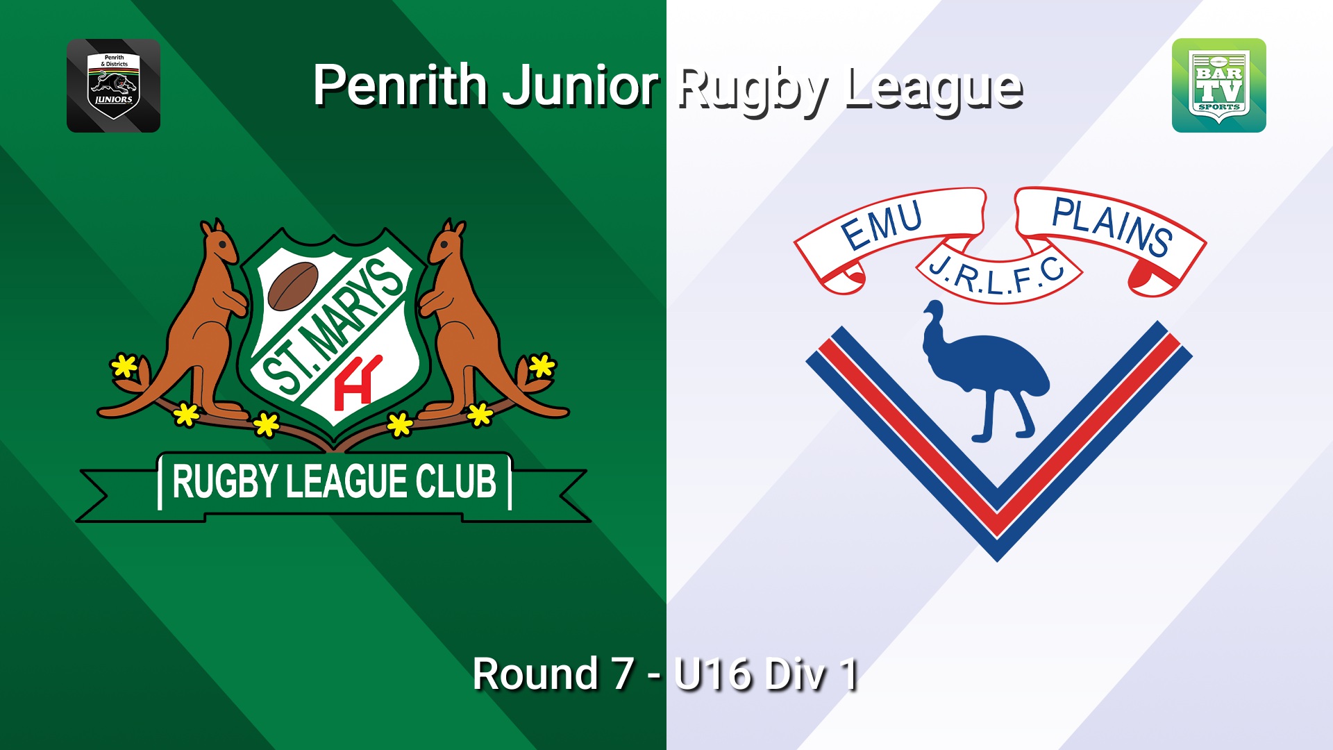 260612-video-Penrith & District Junior Rugby League Round 7 - U16 Div 1 - St Marys v Emu Plains Slate Image