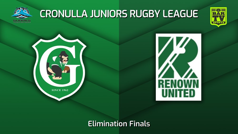 230812-Cronulla Juniors Elimination Finals - U13 Gold - Gymea Gorillas v Renown United Slate Image