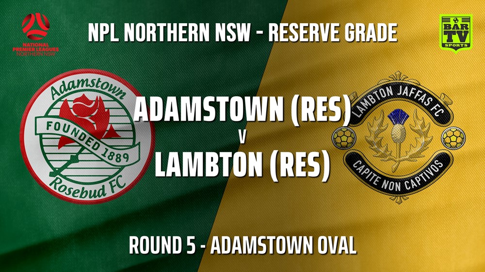 210422-NPL NNSW RES Round 5 - Adamstown Rosebud FC v Lambton Jaffas FC Slate Image