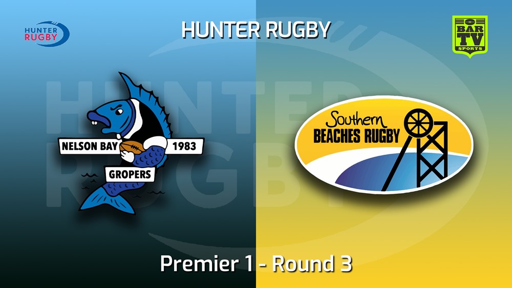 MINI GAME: Hunter Rugby Round 3 - Premier 1 - Nelson Bay Gropers v Southern Beaches Slate Image