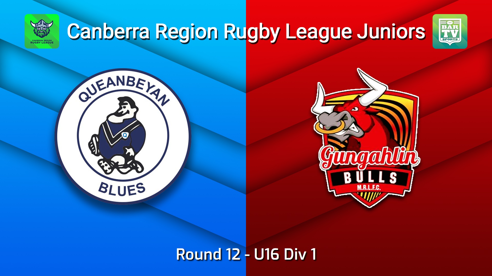 260807-video-Canberra Region Rugby League Juniors Round 12 - U16 Div 1 - Queanbeyan Blues Juniors v Gungahlin Bulls Juniors Slate Image