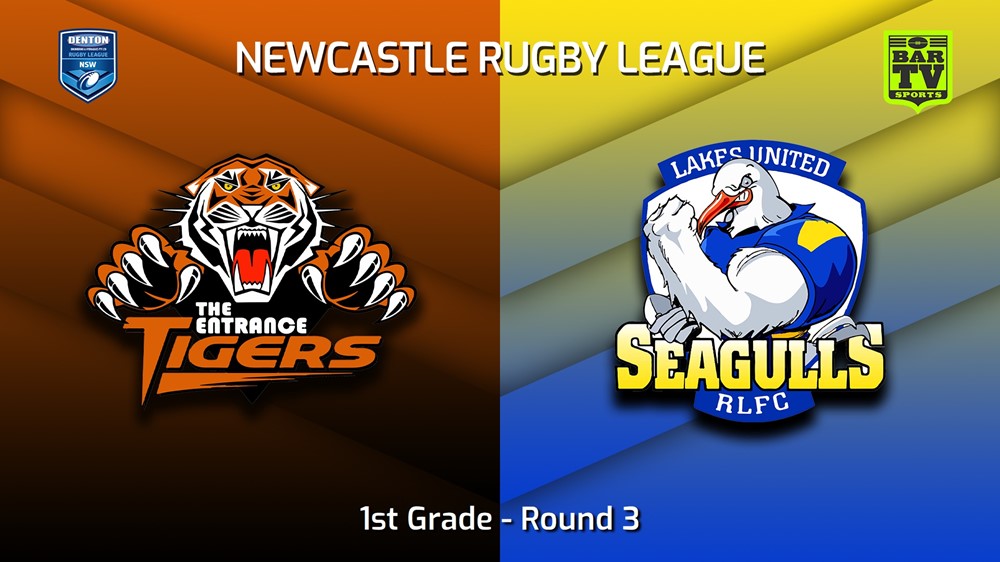 230407-Newcastle RL Round 3 - 1st Grade - The Entrance Tigers v Lakes United Seagulls Minigame Slate Image