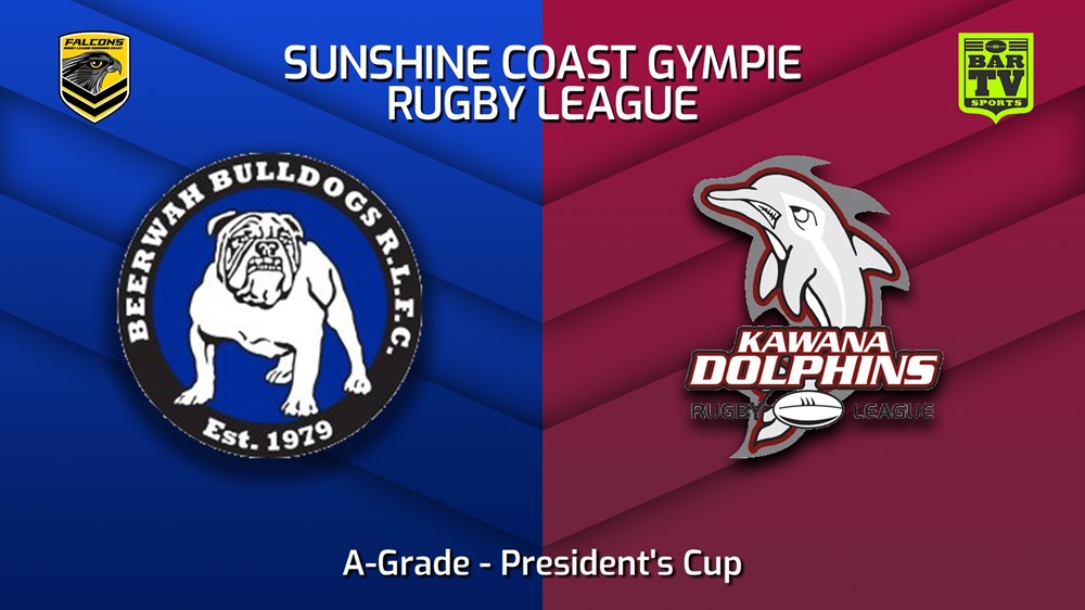 230603-Sunshine Coast RL President's Cup - A-Grade - Beerwah Bulldogs v Kawana Dolphins Slate Image