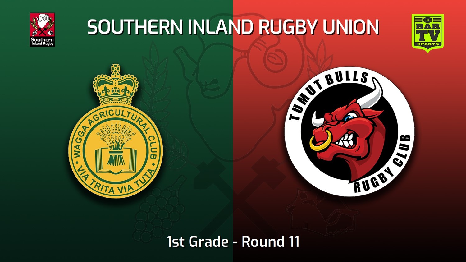 MINI GAME: Southern Inland Rugby Union Round 11 - 1st Grade - Wagga Agricultural College v Tumut Bulls Slate Image