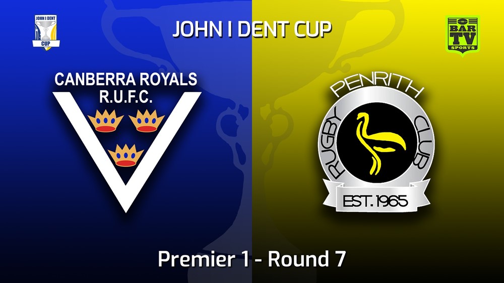 220604-John I Dent (ACT) Round 7 - Premier 1 - Canberra Royals v Penrith Emus Slate Image