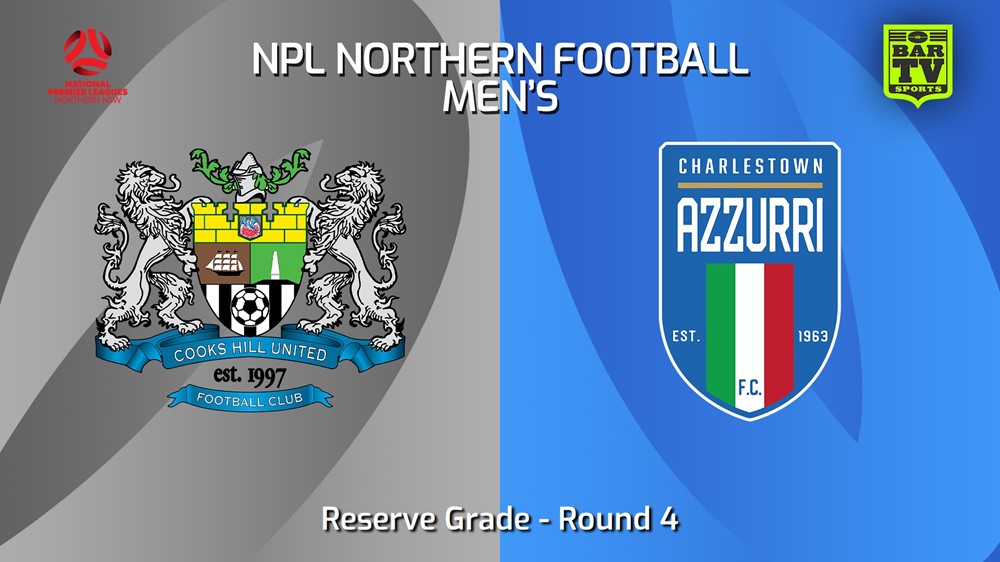 240316-NNSW NPLM Res Round 4 - Cooks Hill United FC Res v Charlestown Azzurri FC Res Slate Image