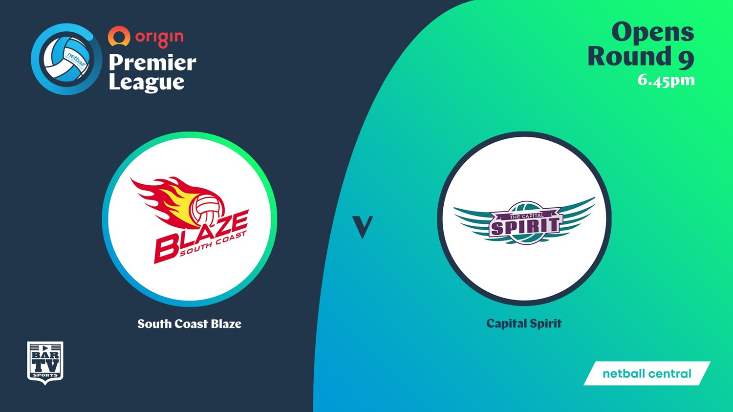 NSW Prem League Round 9 - Opens - South Coast Blaze v Capital Spirit Slate Image