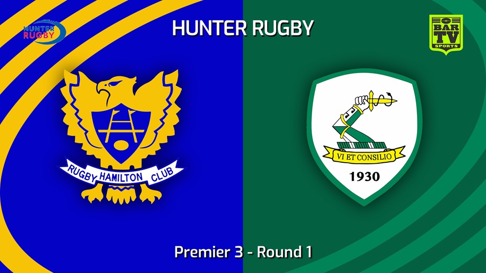 240413-Hunter Rugby Round 1 - Premier 3 - Hamilton Hawks v Merewether Carlton Minigame Slate Image