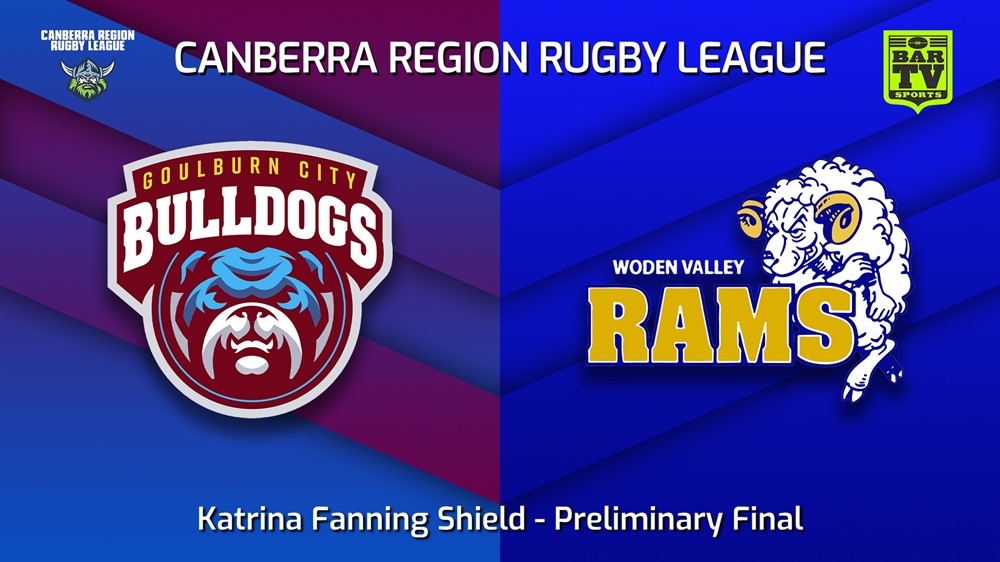 220911-Canberra Preliminary Final - Katrina Fanning Shield - Goulburn City Bulldogs v Woden Valley Rams Slate Image