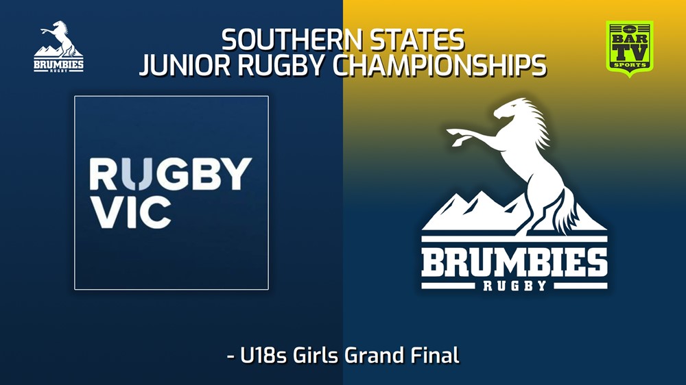 MINI GAME: 2022 Southern States Junior Rugby Championships U18s Girls Grand Final - Rugby Victoria v Brumbies Country Slate Image