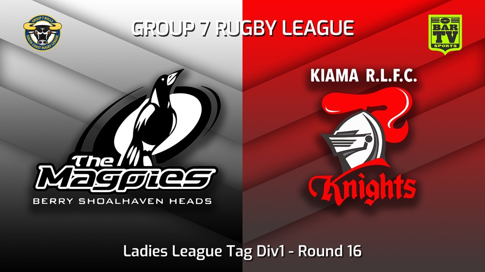 230805-South Coast Round 16 - Ladies League Tag Div1 - Berry-Shoalhaven Heads Magpies v Kiama Knights Slate Image