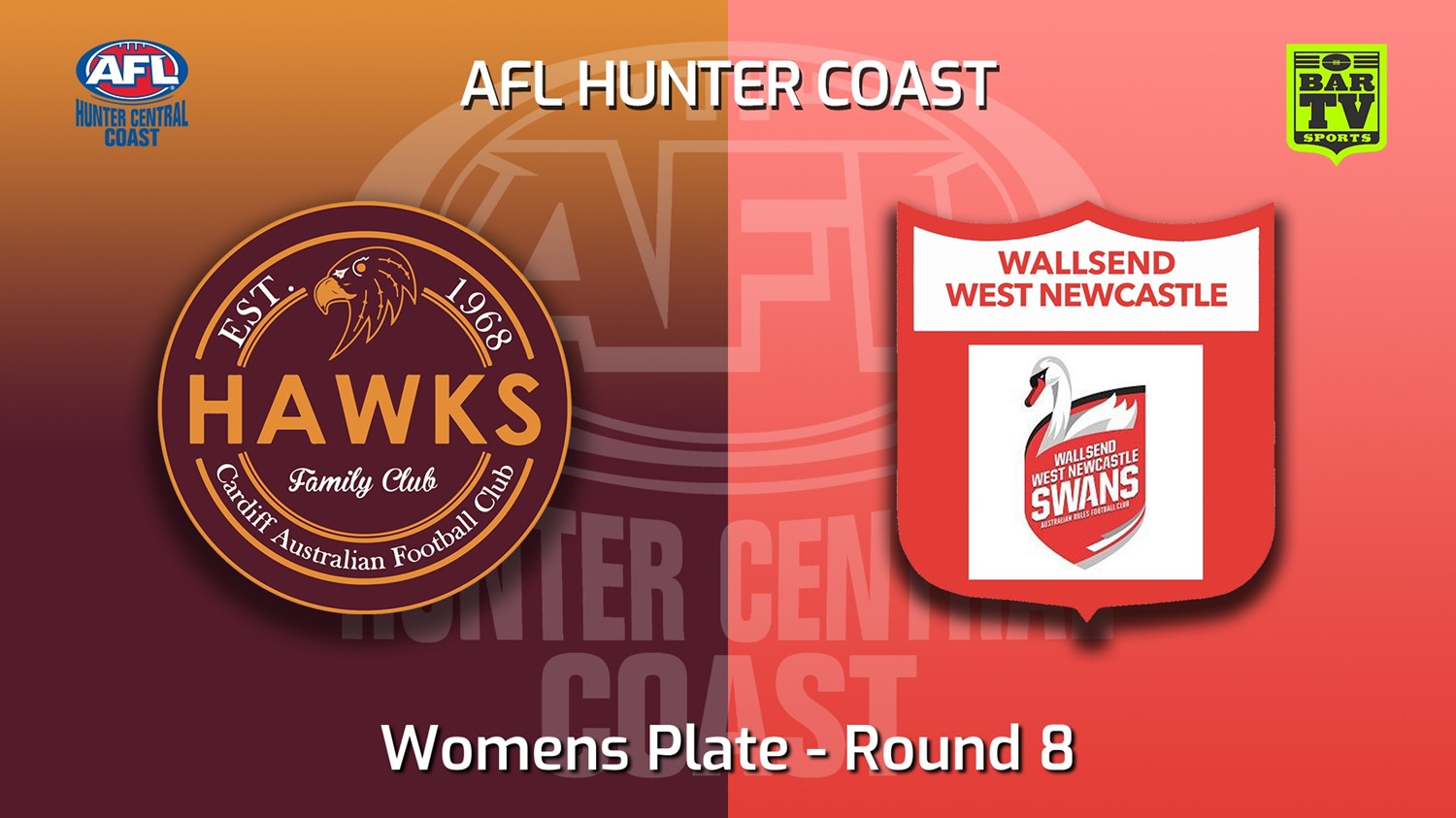 MINI GAME: AFL Hunter Central Coast Round 8 - Womens Plate - Cardiff Hawks v Wallsend - West Newcastle  Slate Image