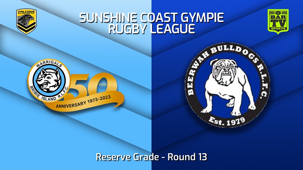 230716-Sunshine Coast RL Round 13 - Reserve Grade - Bribie Island Warrigals v Beerwah Bulldogs Minigame Slate Image