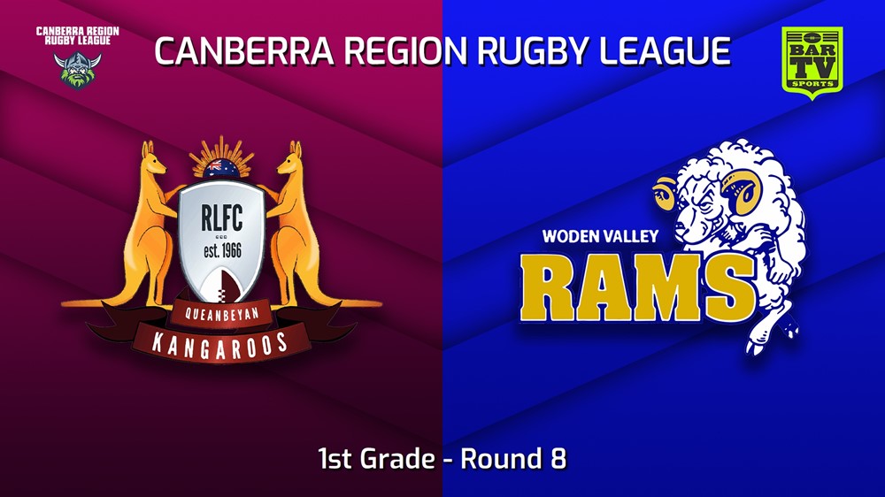 230702-Canberra Round 11 - 1st Grade - Queanbeyan Kangaroos v Woden Valley Rams Slate Image