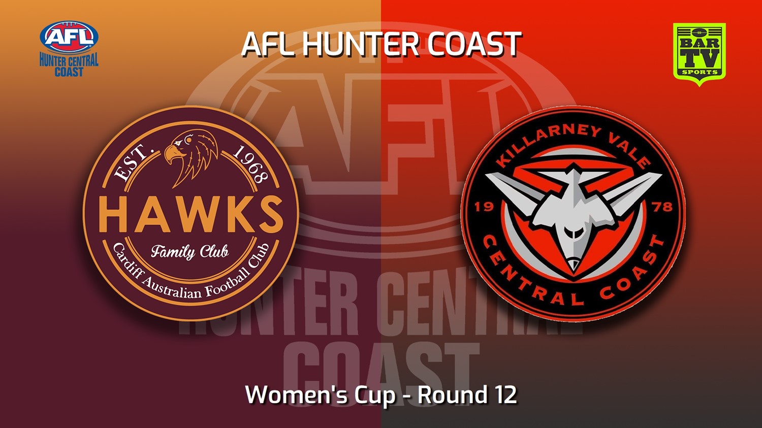 MINI GAME: AFL Hunter Central Coast Round 12 - Women's Cup - Cardiff Hawks v Killarney Vale Bombers Slate Image