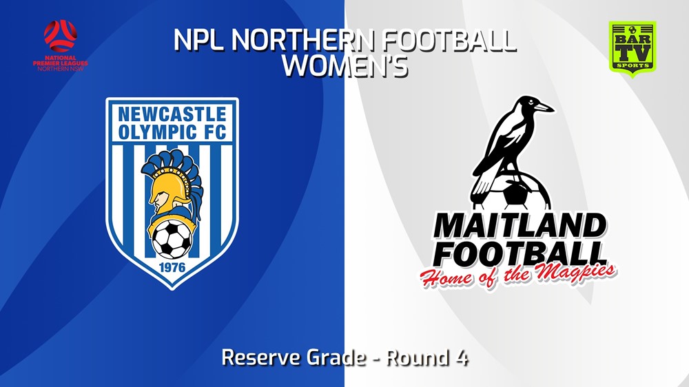 240316-NNSW NPLW Round 4 - Reserve Grade - Newcastle Olympic FC W v Maitland FC W Slate Image