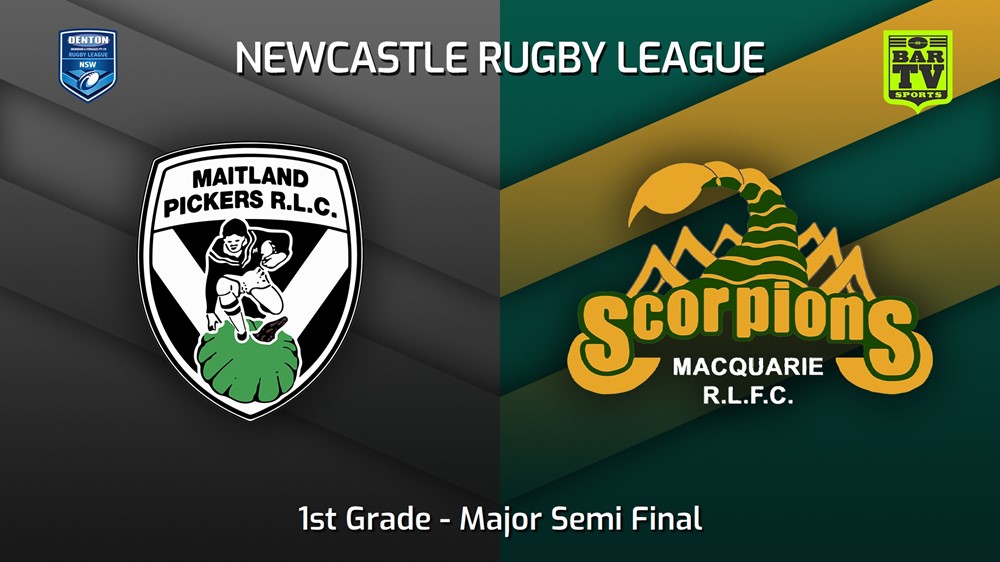 220827-Newcastle Major Semi Final - 1st Grade - Maitland Pickers v Macquarie Scorpions Slate Image