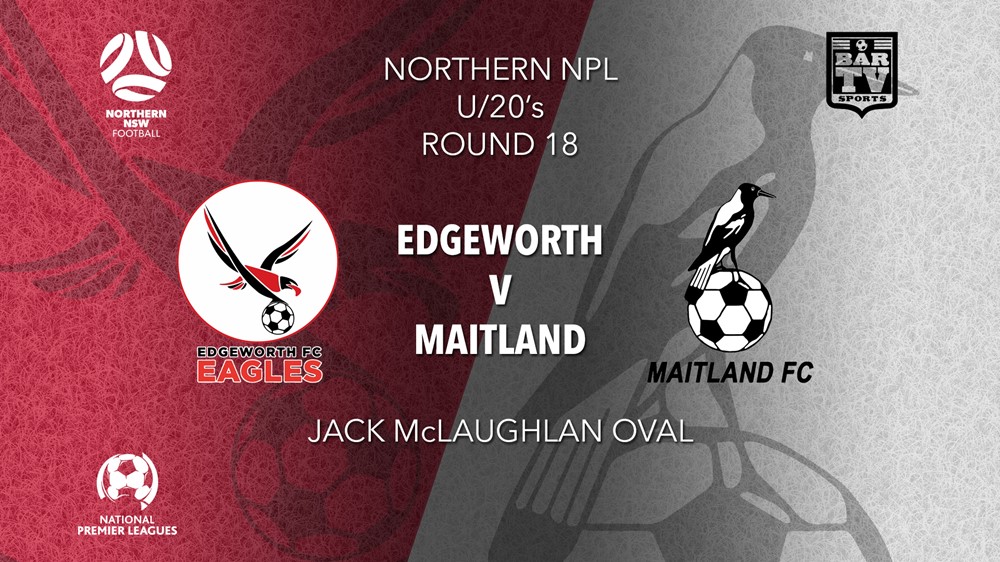NPL Youth - Northern NSW Round 18 - Edgeworth Eagles FC U20 v Maitland FC U20 Slate Image