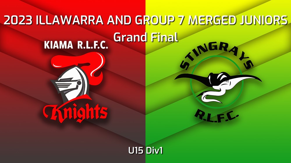 230909-Illawarra and Group 7 Merged Juniors Grand Final - U15 Div1 - Kiama Knights v Stingrays of Shellharbour Slate Image