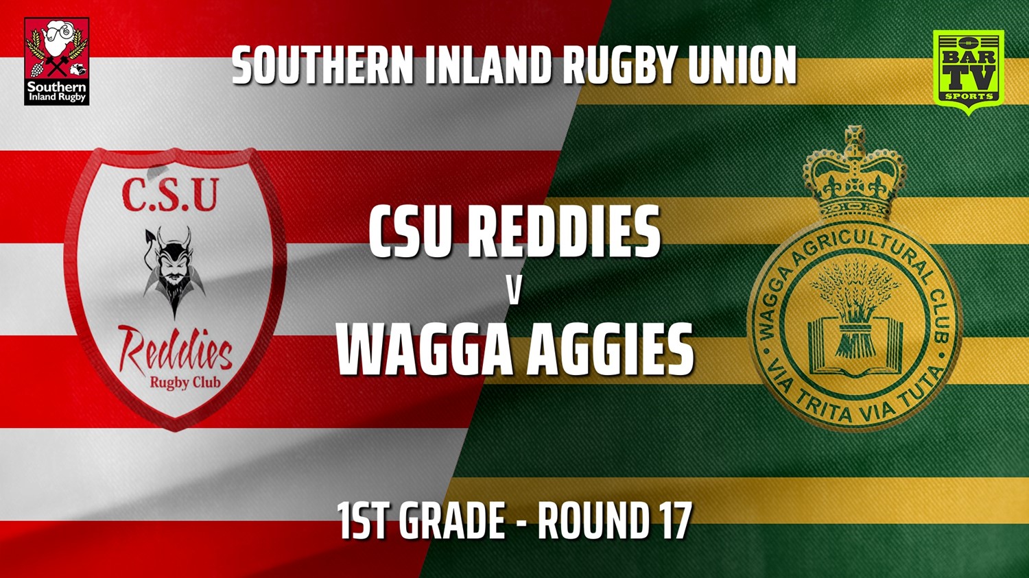 MINI GAME: Southern Inland Rugby Union Round 17 - 1st Grade - CSU Reddies v Wagga Agricultural College Slate Image