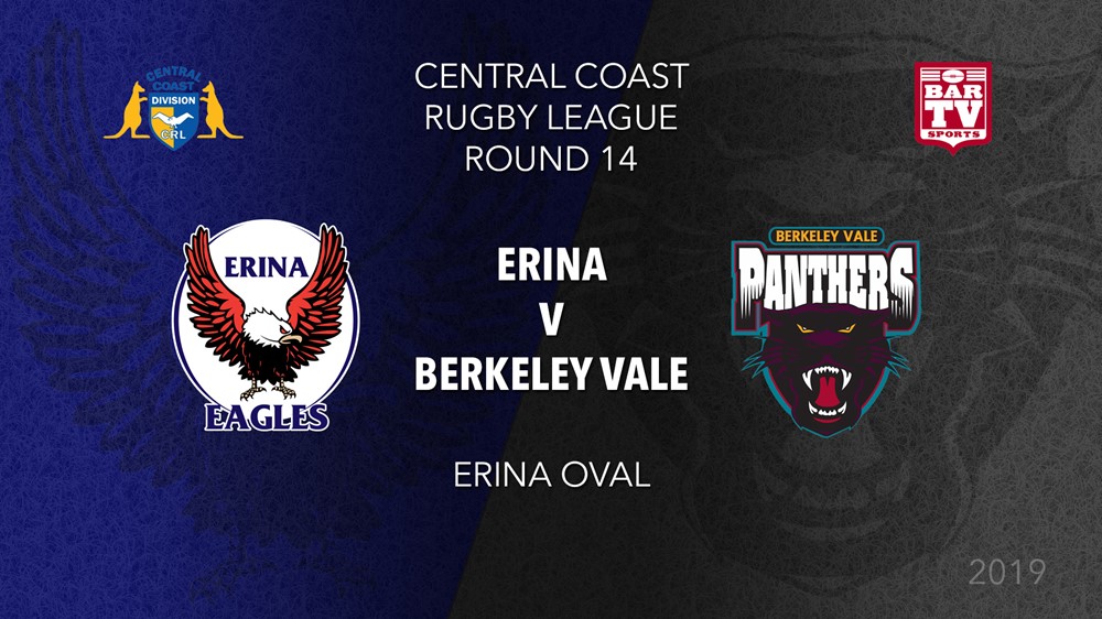 CCRL Round 14 - 1st Grade - Erina Eagles v Berkeley Vale Panthers Slate Image