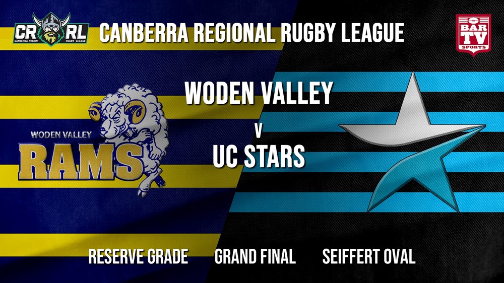 CRRL Grand Final - Reserve Grade - Woden Valley Rams v UC Stars Minigame Slate Image