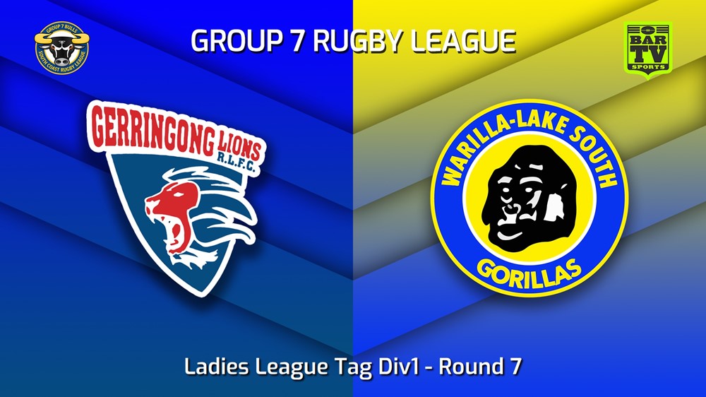 230513-South Coast Round 7 - Ladies League Tag Div1 - Gerringong Lions v Warilla-Lake South Gorillas Slate Image