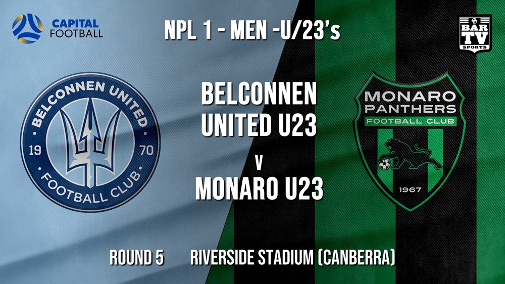NPL1 Men - U23 - Capital Football  Round 5 - Belconnen United U23 v Monaro Panthers U23 Slate Image